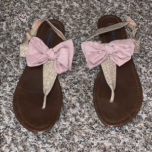 Rose Gold bow sandals